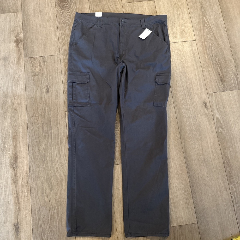 Full Blue Men's Cargo Pants 42x34 Straight Pockets Gray Performance Stretch NWT